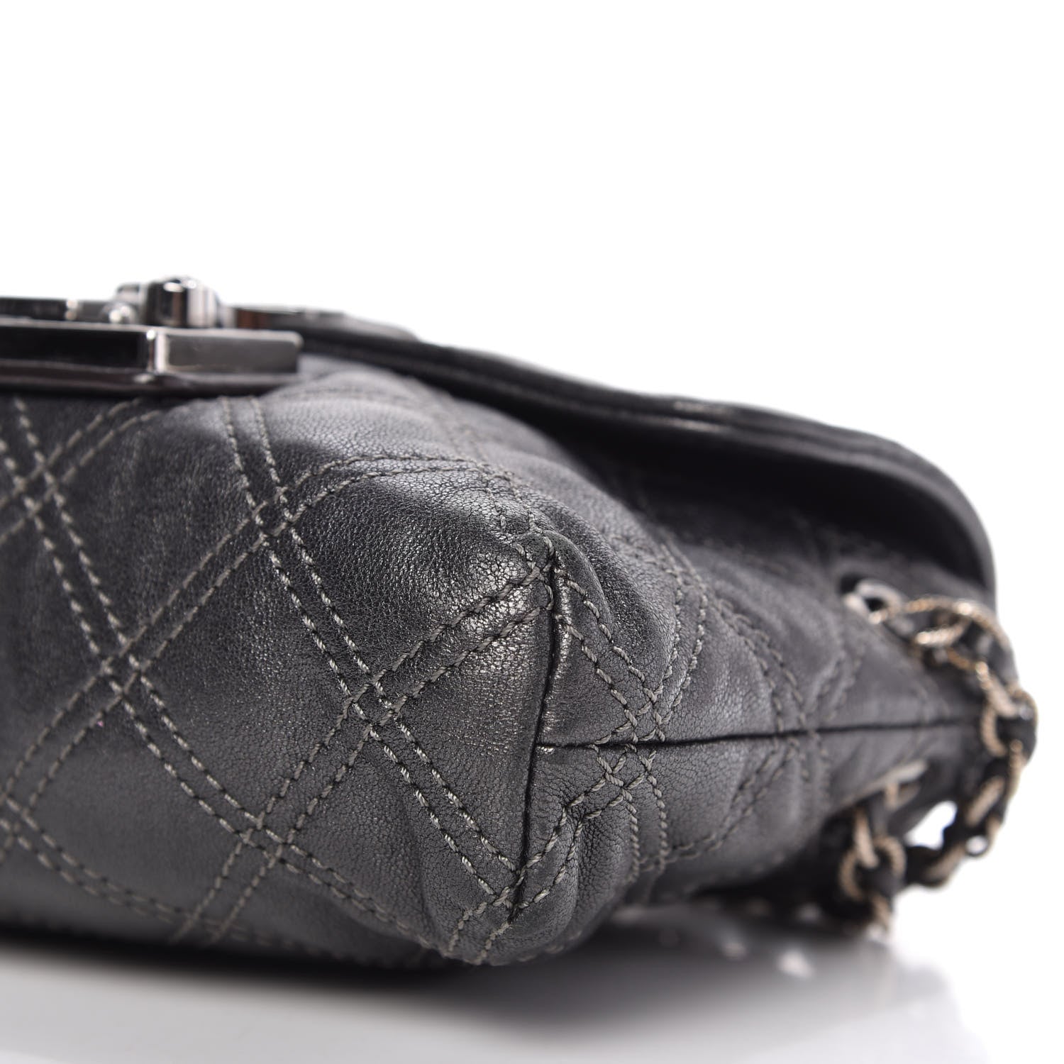 Marc Jacobs Metallic Lambskin Baroque Single Flap Grey 7 of 10