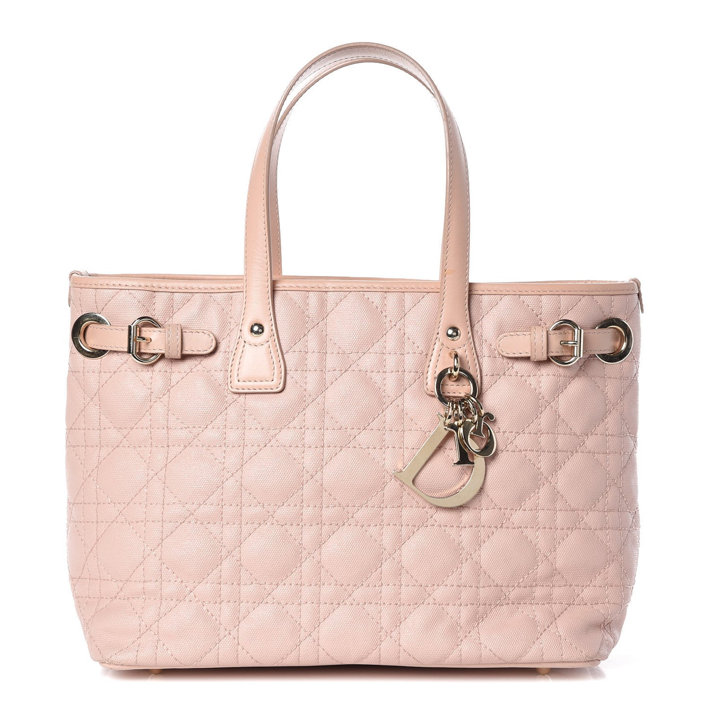Coated Canvas Cannage Mini Panarea Tote Light Pink