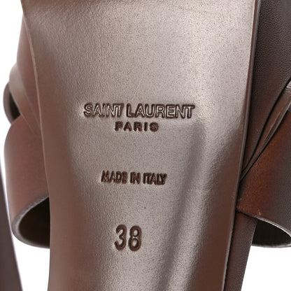 Saint Laurent Calfskin Tribute 105 Platform Sandals 38 Amber 6 of 8