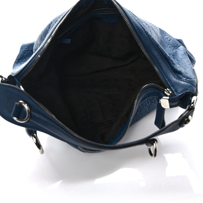 Gucci Guccissima Medium Icon Bit Hobo Blue 4 of 8