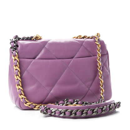 Chanel Goatskin Quilted Medium 19 Flap Violet Purple 3 of 11