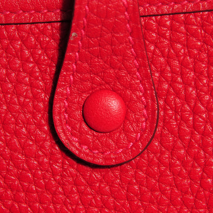 Hermes Taurillon Clemence Evelyne TPM Rouge Casaque 7 of 15