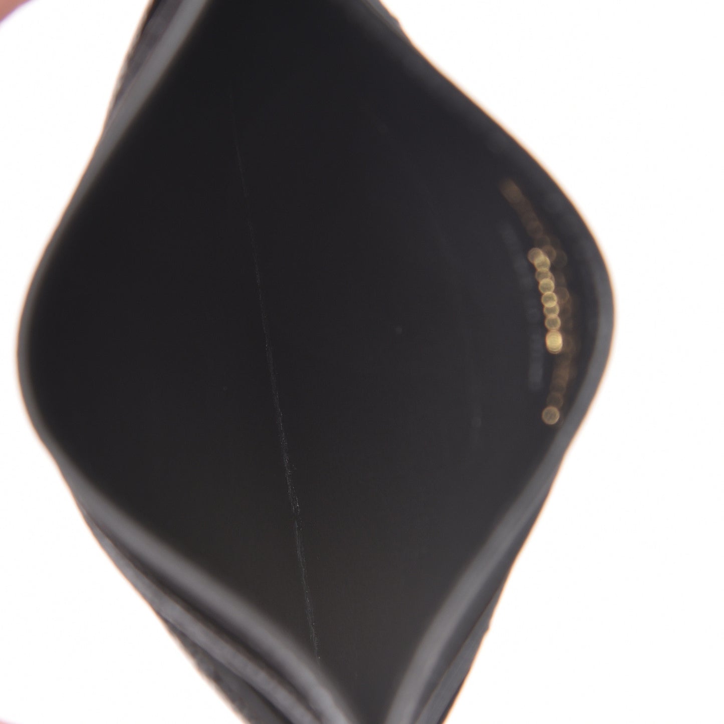 Grain De Poudre Matelasse Chevron Monogram Credit Card Case Black