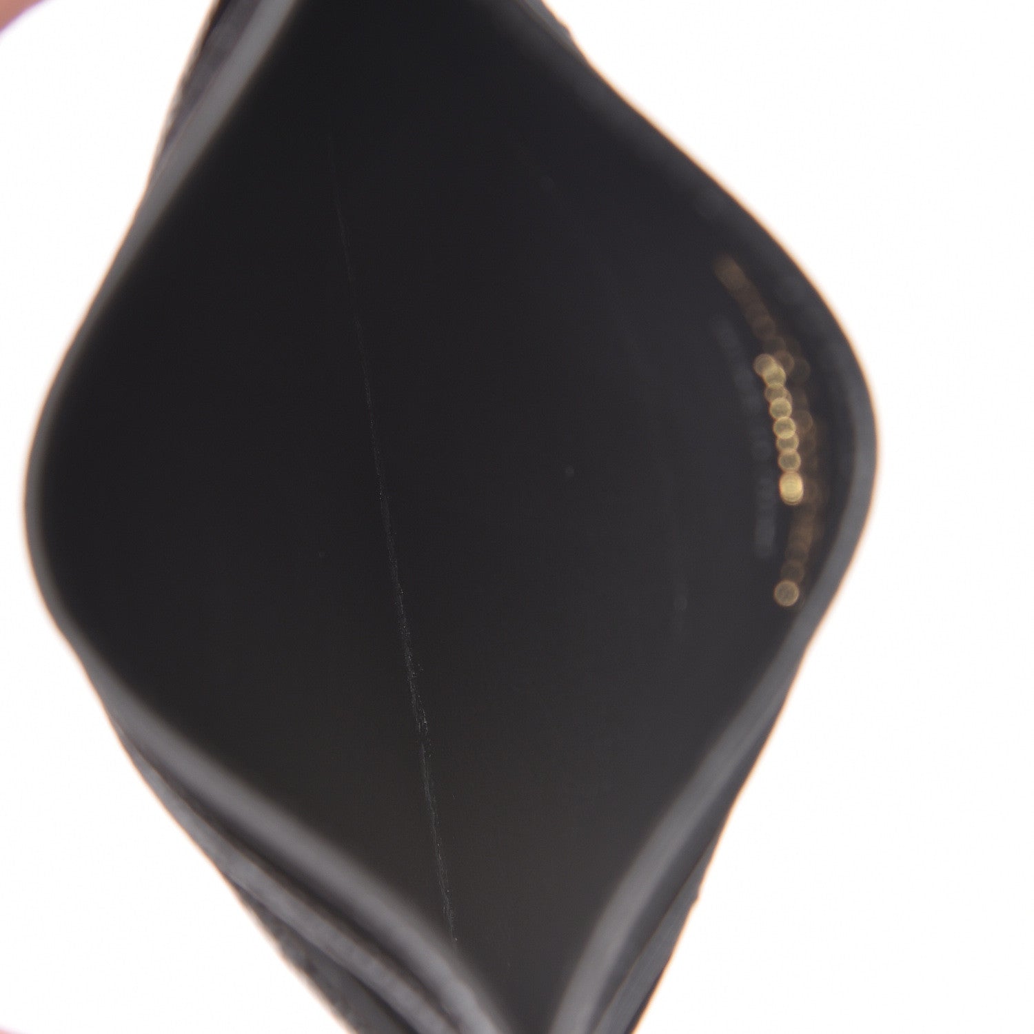 Saint Laurent Grain De Poudre Matelasse Chevron Monogram Credit Card Case Black 5 of 8