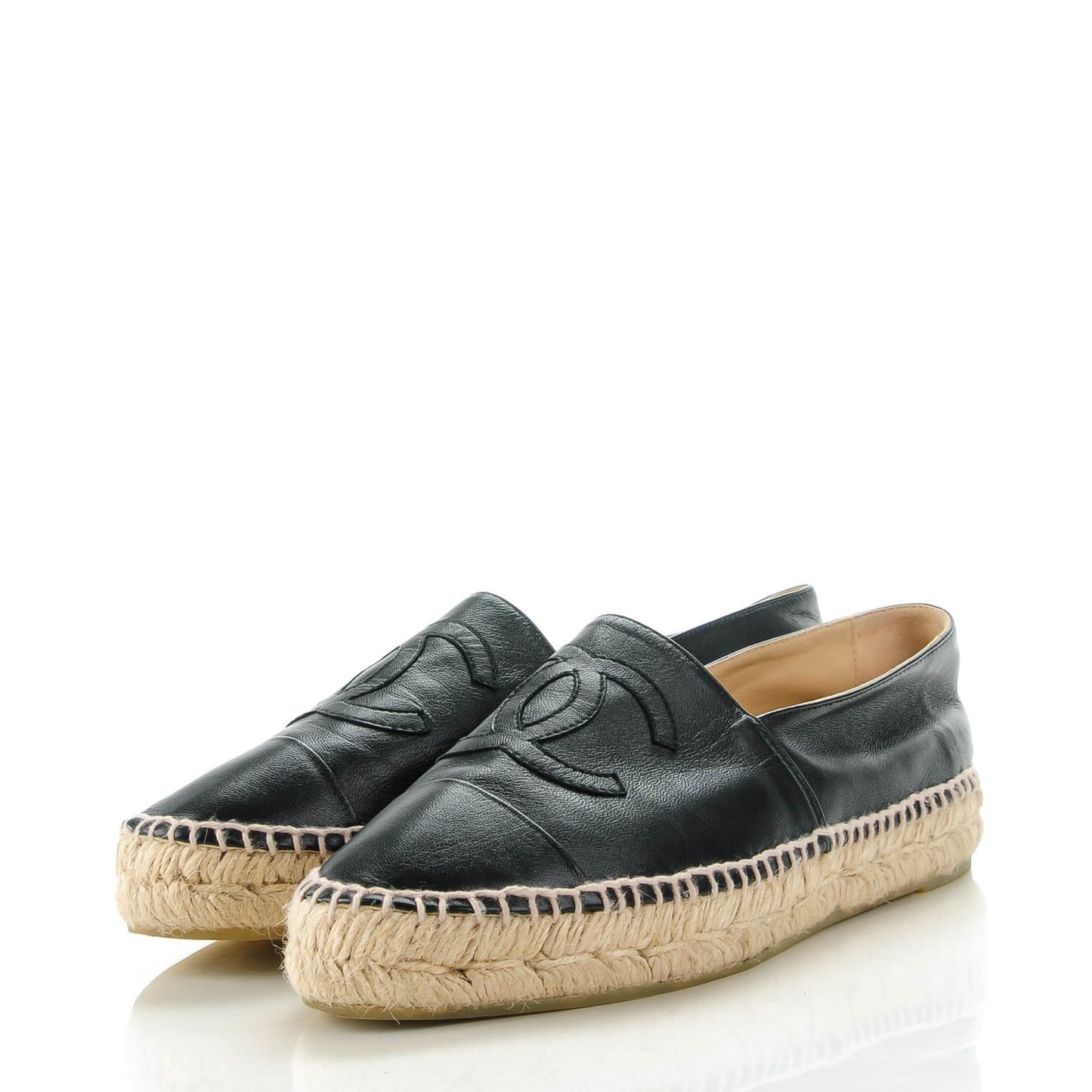 Lambskin CC Espadrilles 39 Black
