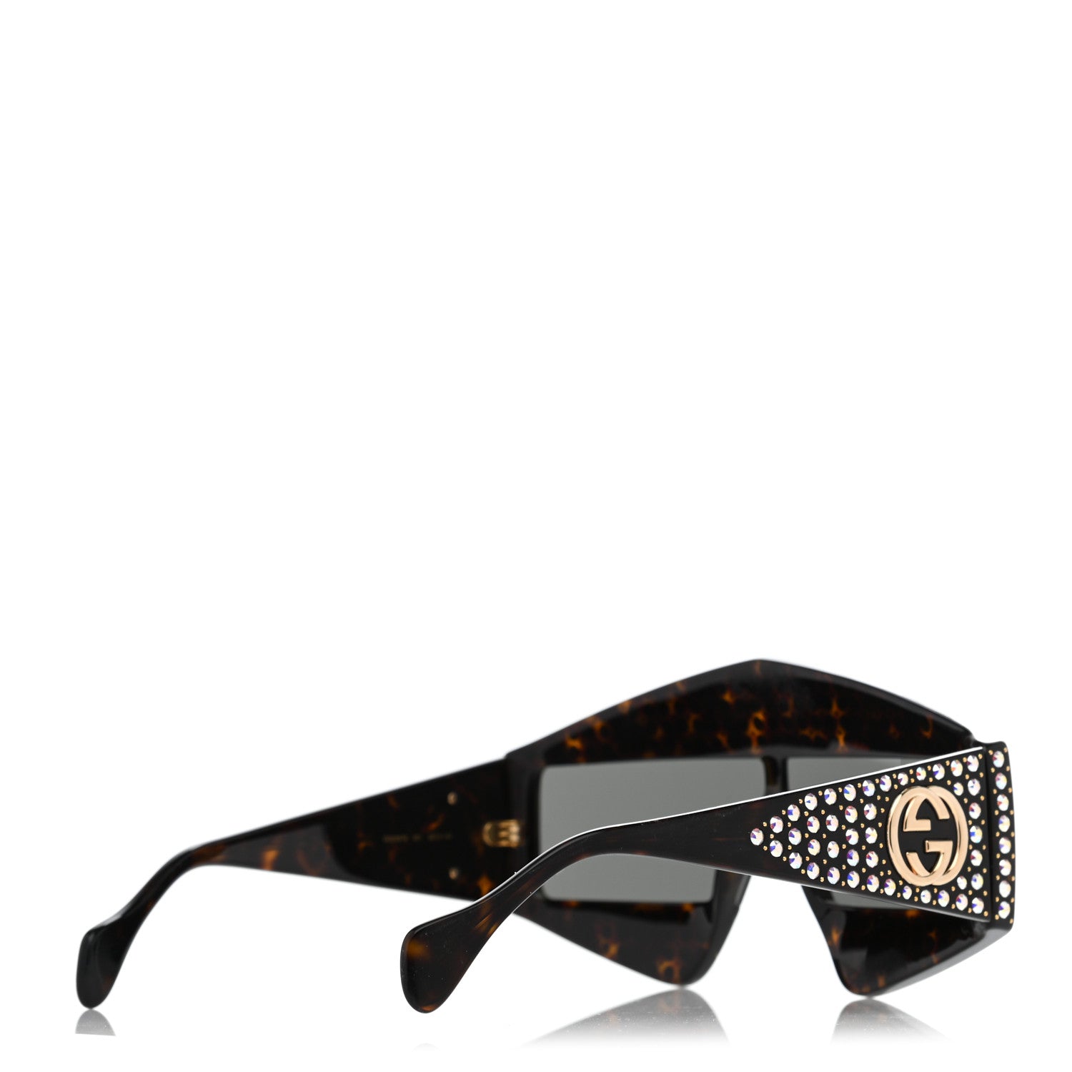 Gucci Crystal Rectangular Frame Sunglasses GG0357S Tortoiseshell 4 of 8