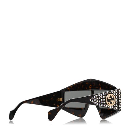Gucci Crystal Rectangular Frame Sunglasses GG0357S Tortoiseshell 4 of 8