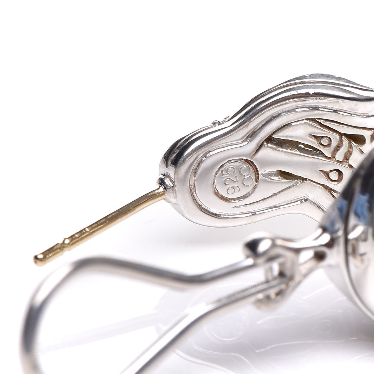 Sterling Silver Blue Topaz Budda Belly Earrings