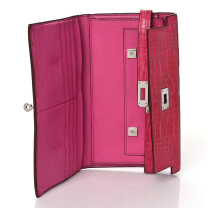 Hermes Shiny Alligator Kelly Tri-Fold Longue Wallet 5 of 11