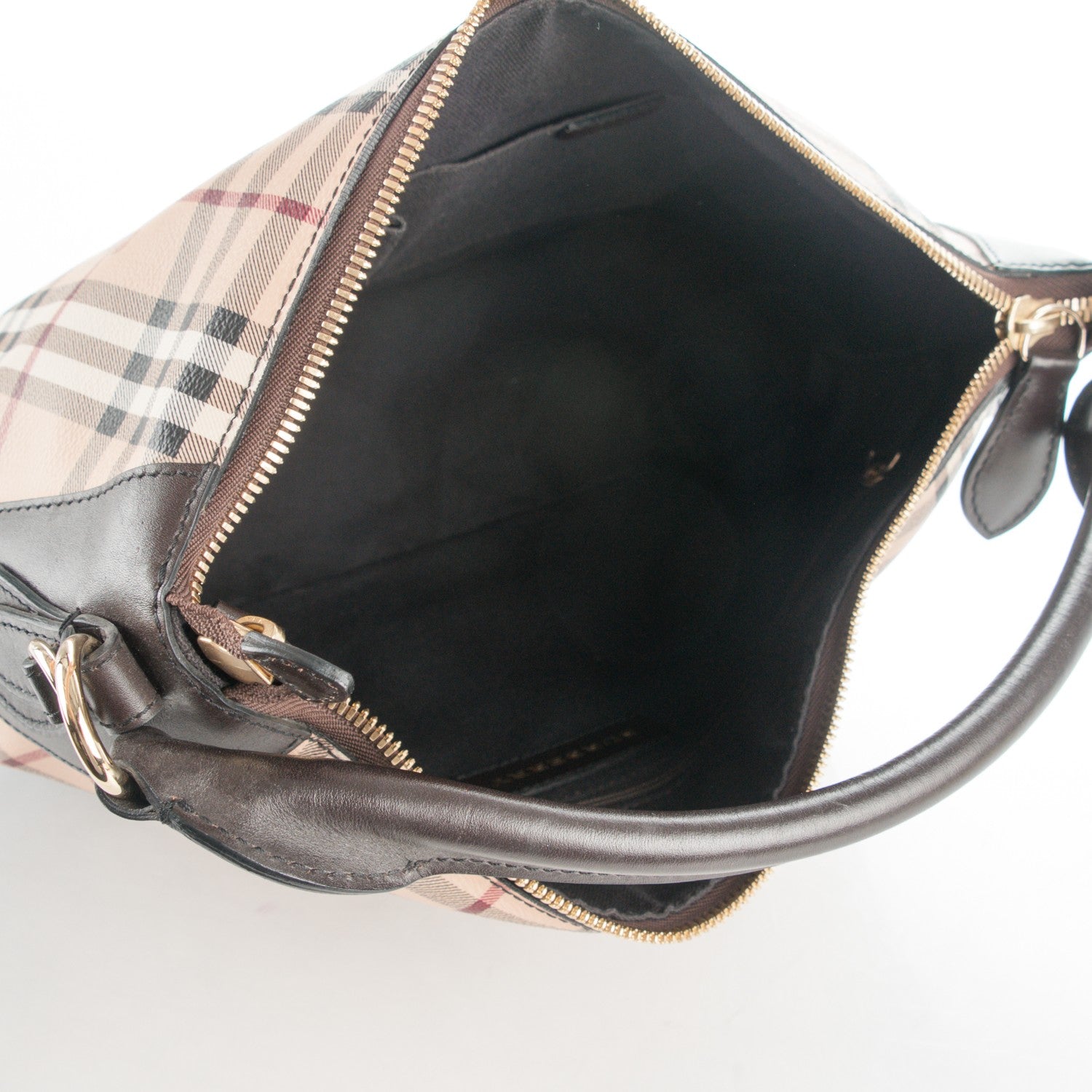 Burberry Haymarket Check Hobo Chocolate 6 of 10