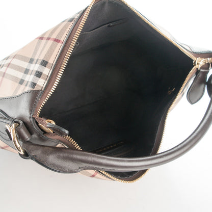 Burberry Haymarket Check Hobo Chocolate 6 of 10
