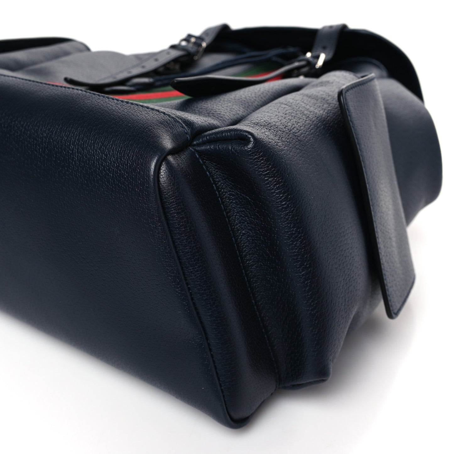 Grained Calfskin Medium Ophidia Double Buckle Backpack Blue