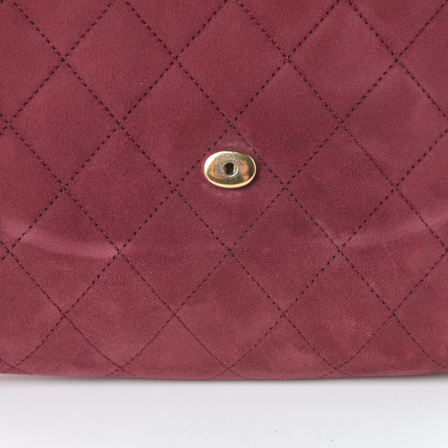 Suede Quilted Flap Clutch Red