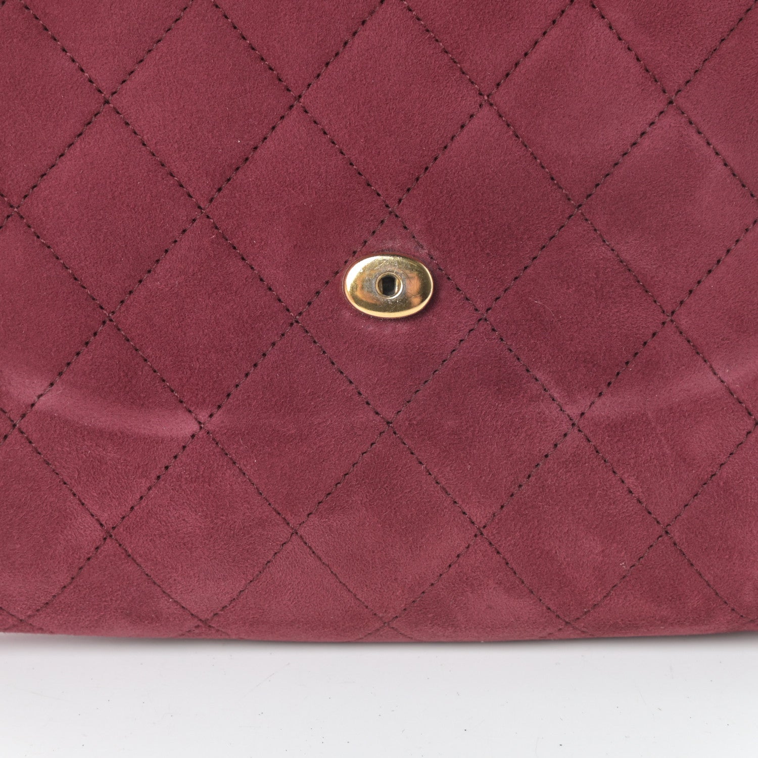 Chanel Suede Quilted Flap Clutch Red 8 of 10