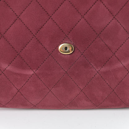 Chanel Suede Quilted Flap Clutch Red 8 of 10