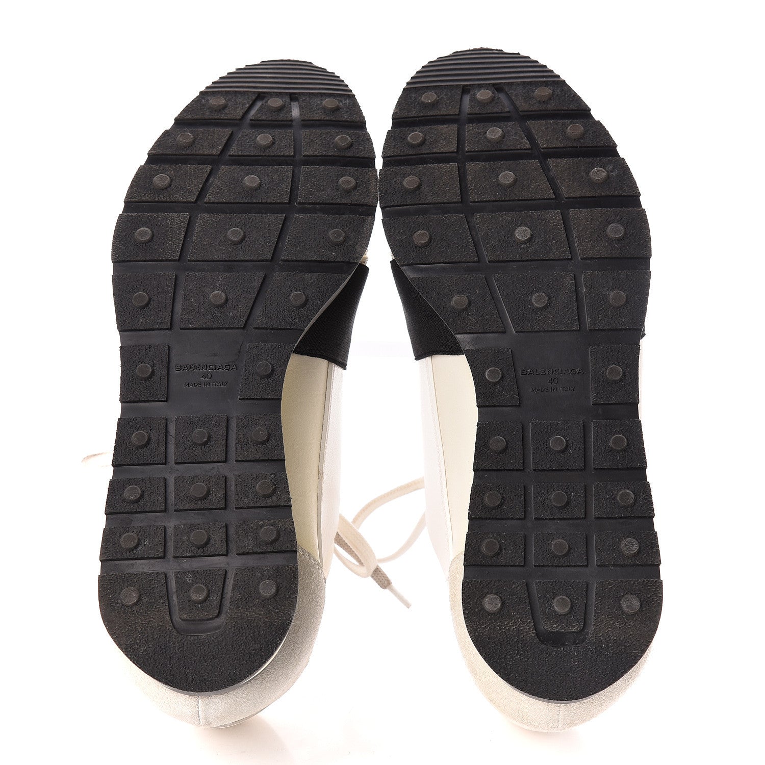 Balenciaga Calfskin Neoprene Mesh Suede Womens Race Runner Sneakers 40 White Black 5 of 7