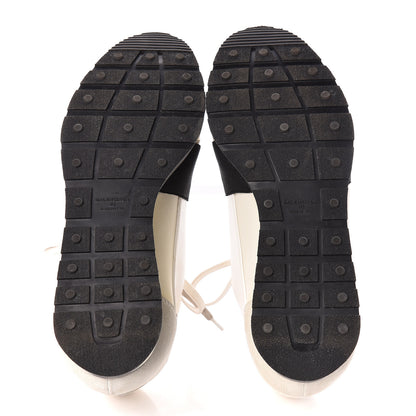Balenciaga Calfskin Neoprene Mesh Suede Womens Race Runner Sneakers 40 White Black 5 of 7
