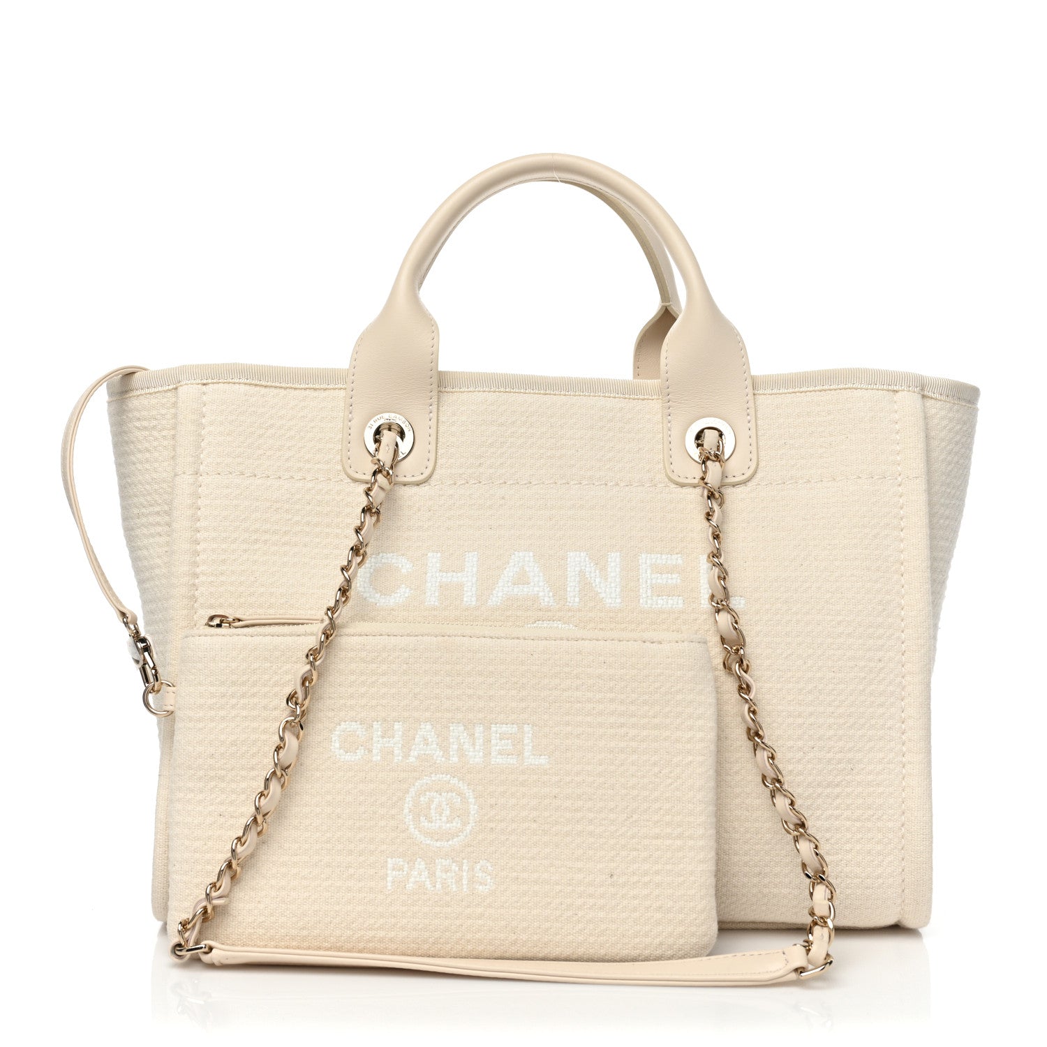 Chanel Mixed Fibers Small Deauville Tote White 3 of 12