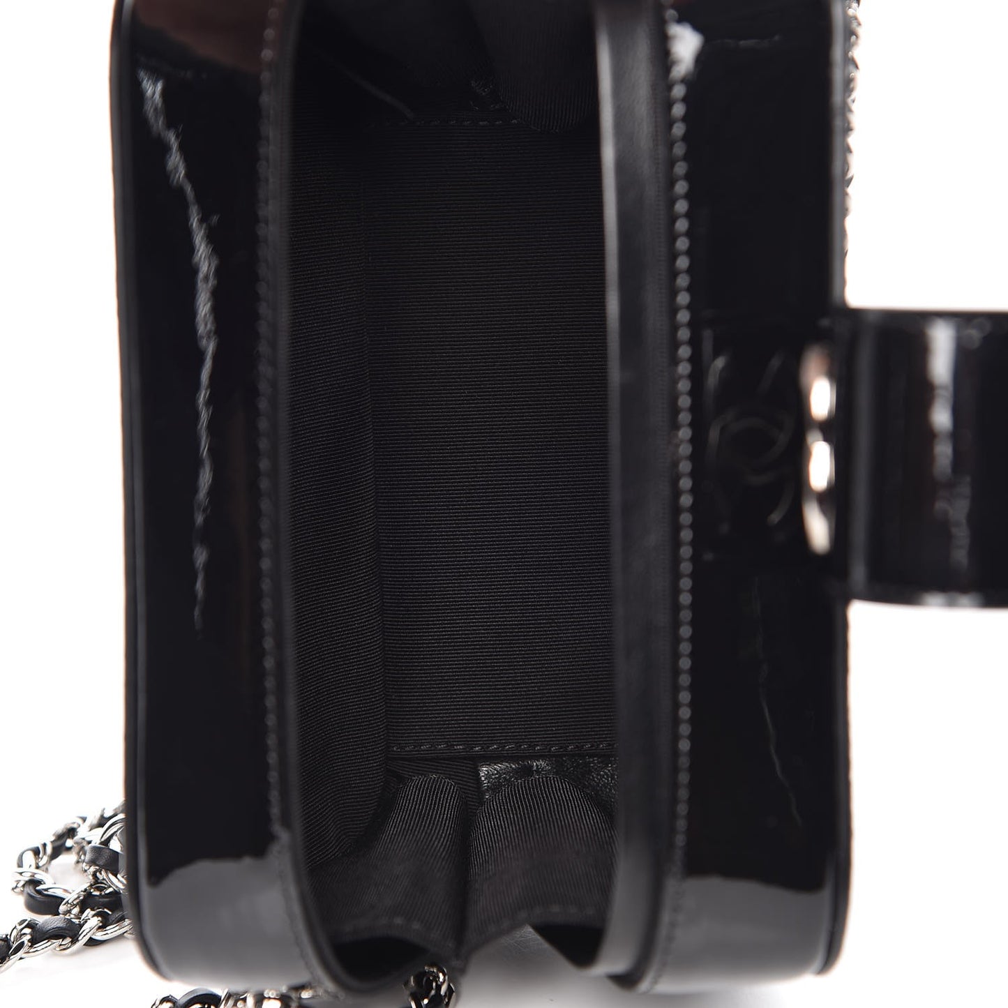 Glitter Patent Camera Case Silver