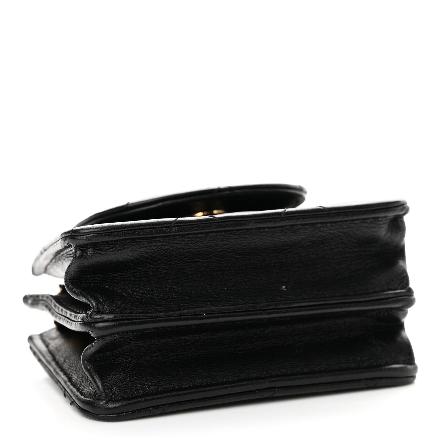 Chanel Lambskin Quilted Mini Accordion Clutch With Chain Black 4 of 11