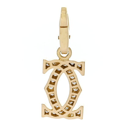 Cartier 18K Yellow Gold Diamond Logo Charm 3 of 6