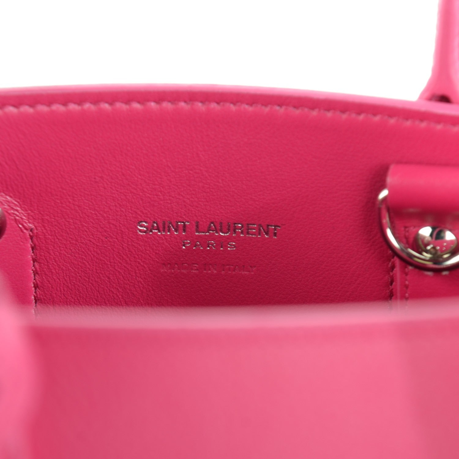 Saint Laurent Grained Calfskin Nano Sac De Jour Fuchsia 7 of 7