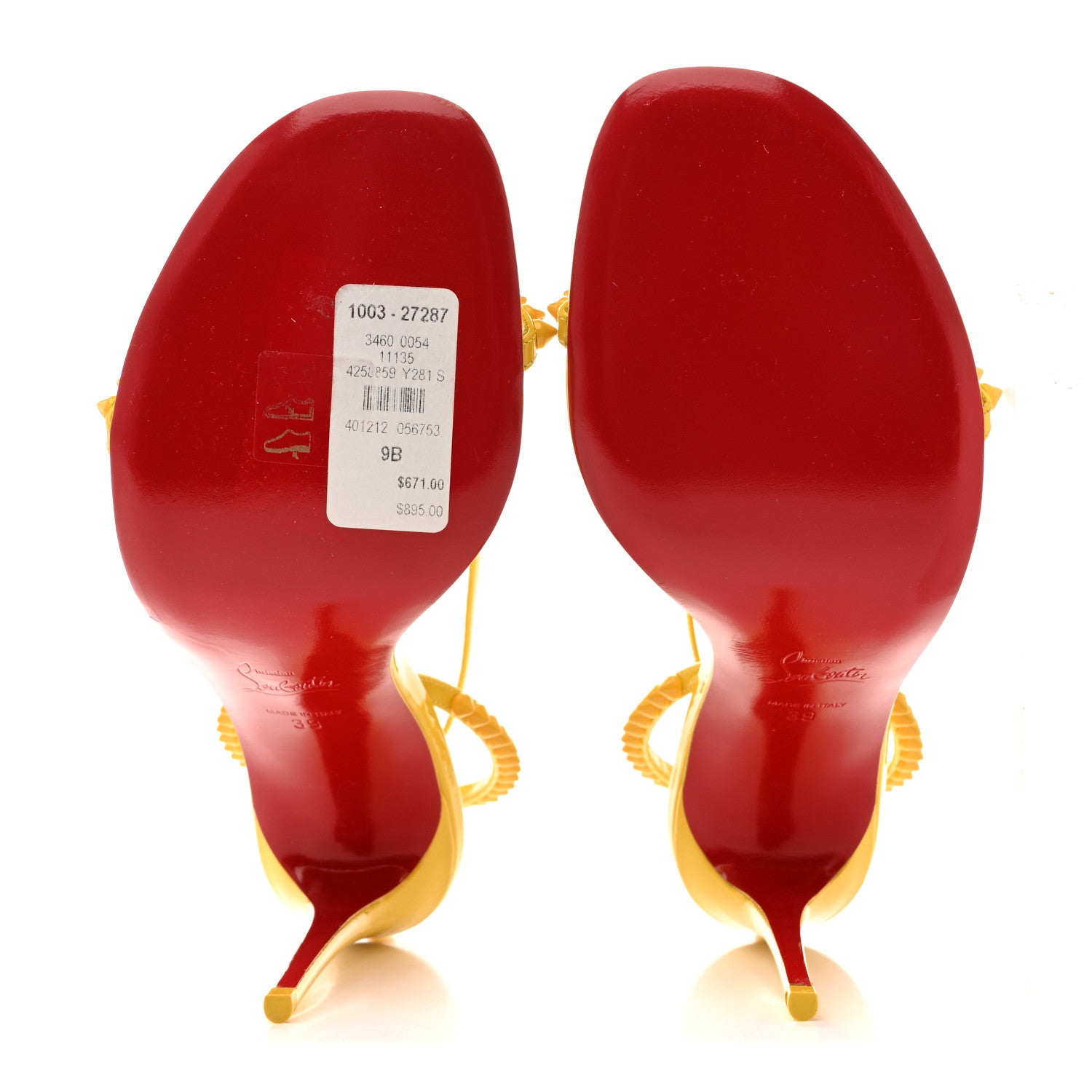 Christian Louboutin Kid Spiked So Me 100 Sandals 39 Sol 6 of 9