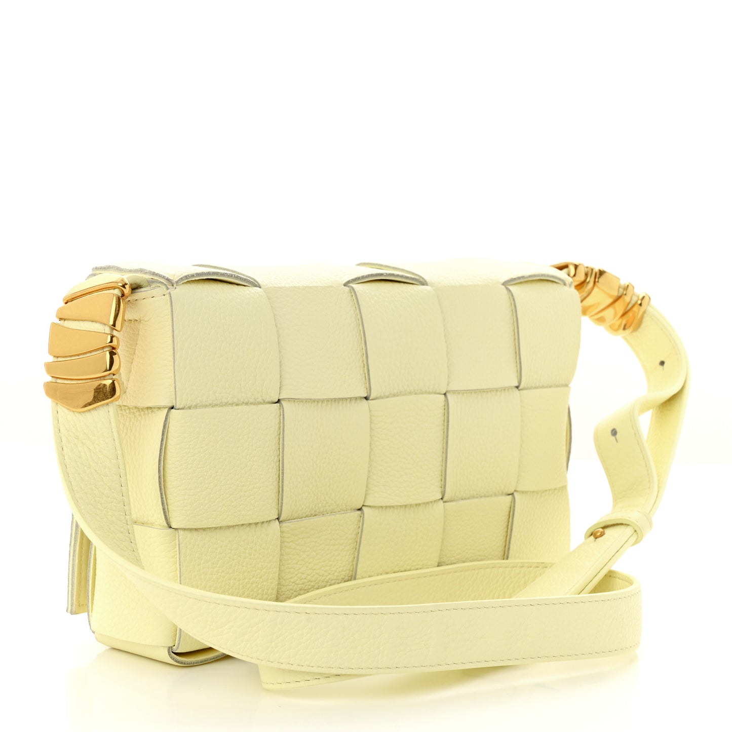 Grained Calfskin Maxi Intrecciato Cassette Crossbody Bag Ice Cream