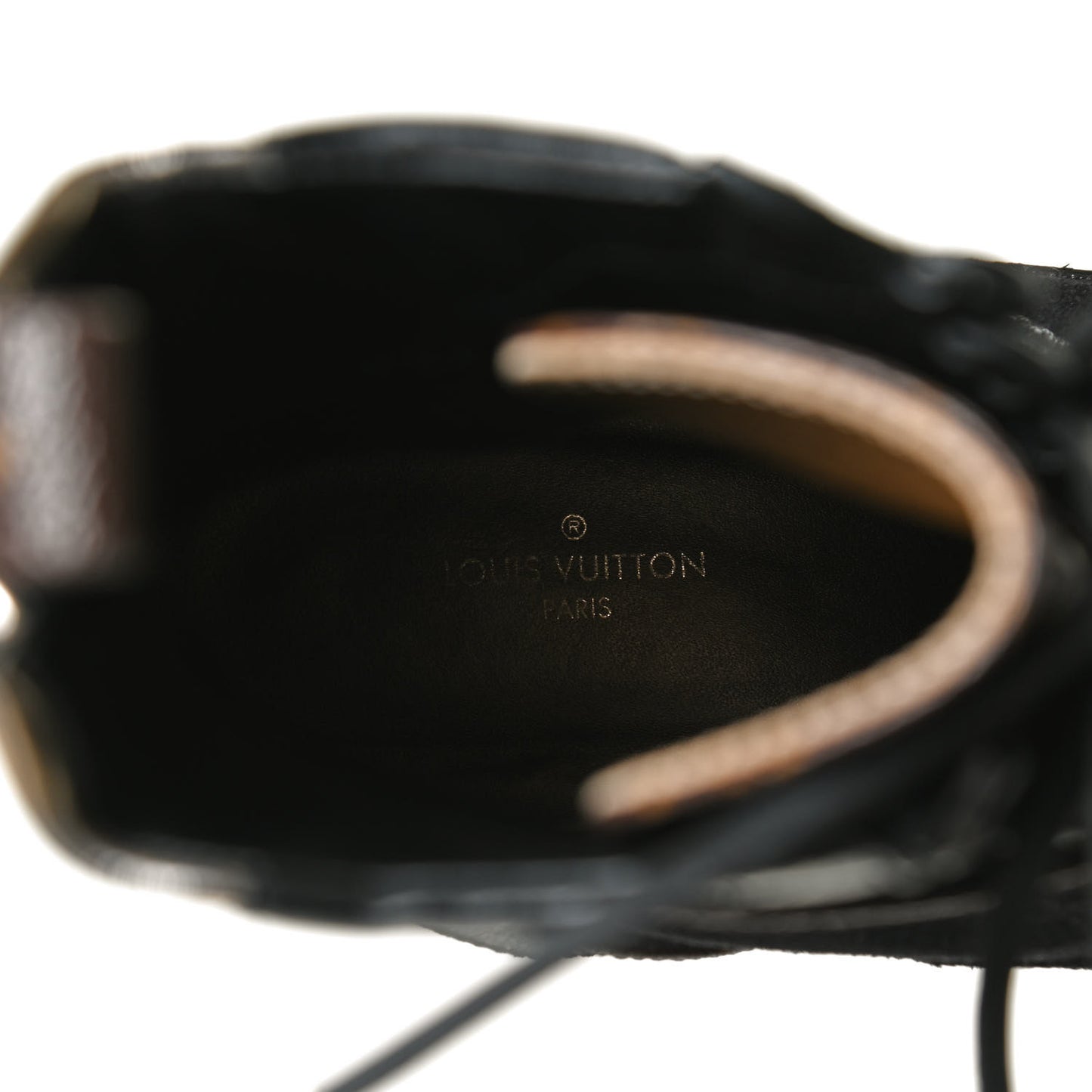 Suede Calfskin Monogram Laureate Platform Desert Boots 38.5 Black