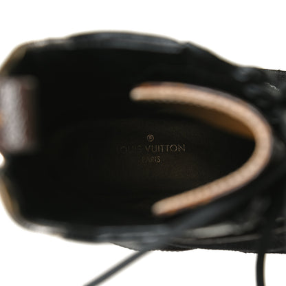 Louis Vuitton Suede Calfskin Monogram Laureate Platform Desert Boots 38.5 Black 9 of 11