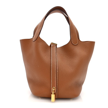 Hermes Taurillon Clemence Picotin Lock 18 PM Gold 1 of 11