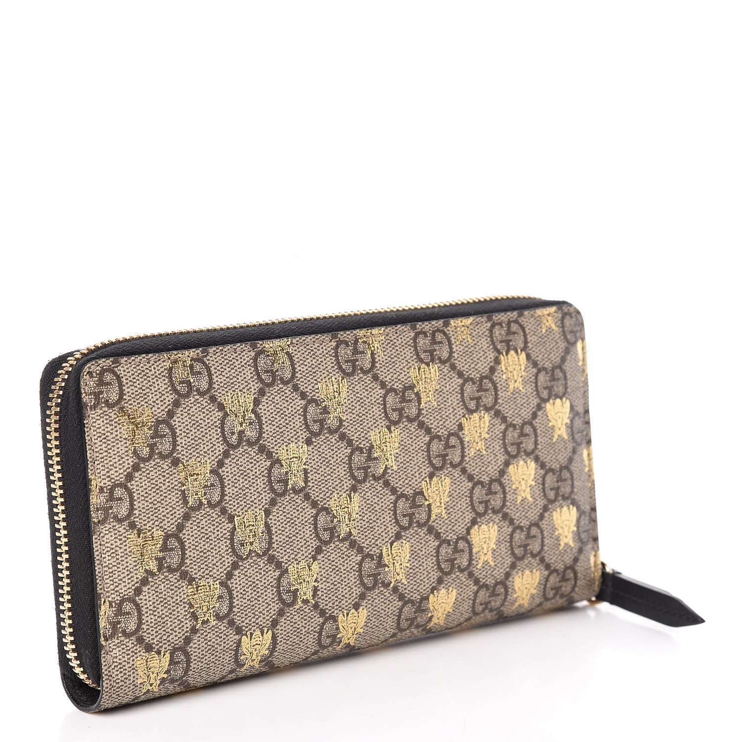 Gucci GG Supreme Monogram Bees Zip Around Wallet 3 of 8