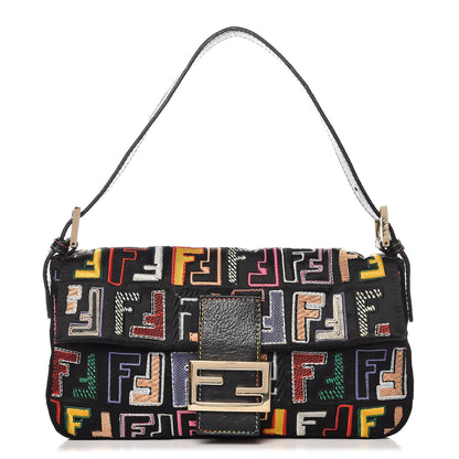 Fendi Nylon FF Multicolor Embroidered Baguette Multicolor 1 of 9