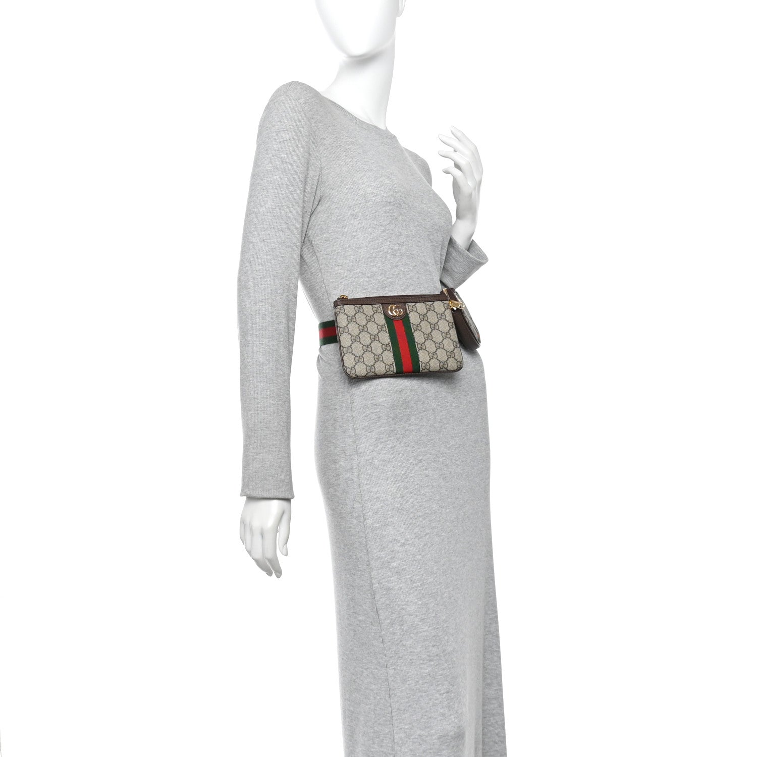 Gucci GG Supreme Monogram Web Ophidia Utility Belt Bag 75 30 Beige Ebony New Acero 2 of 11