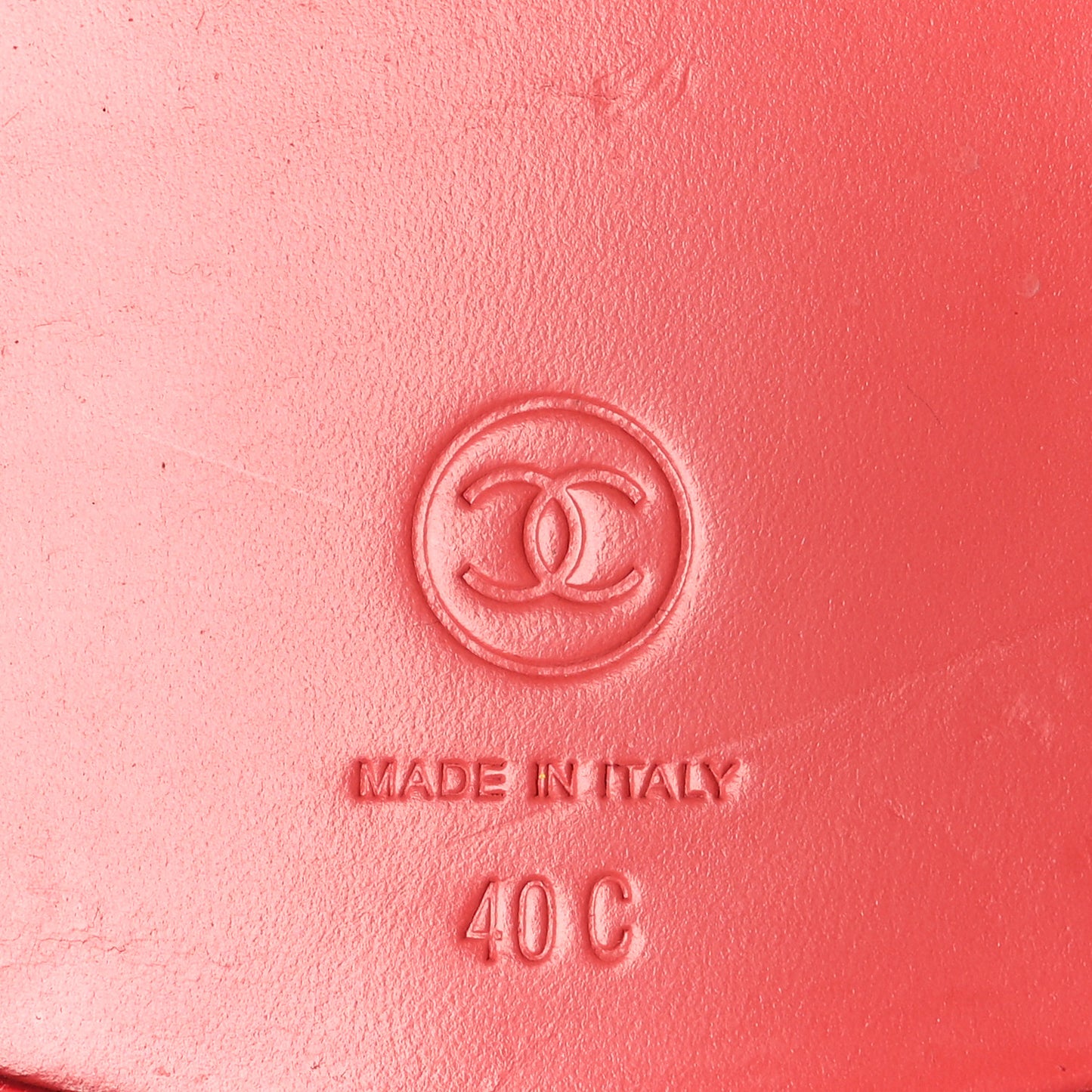 Patent CC Slide Sandals 40 Red