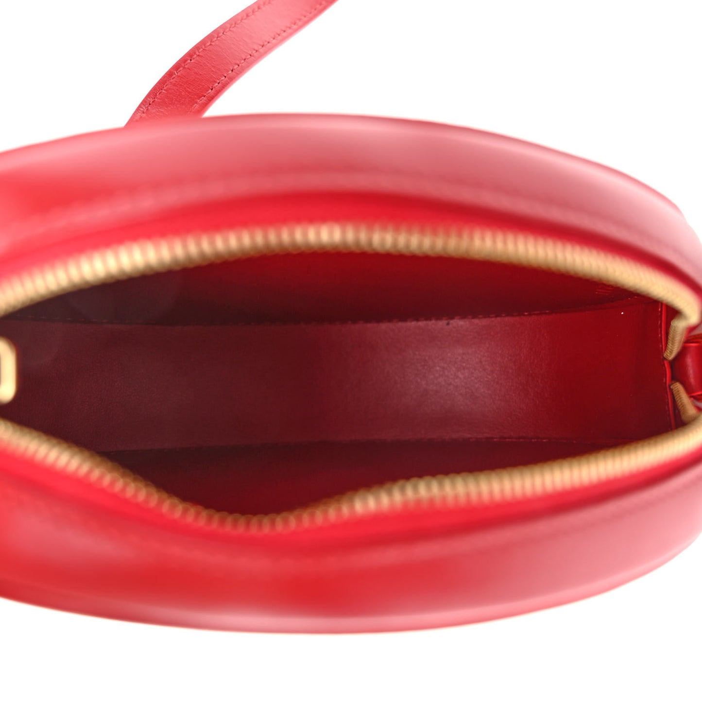 Smooth Calfskin Cuir Triomphe Oval Purse Crossbody Red