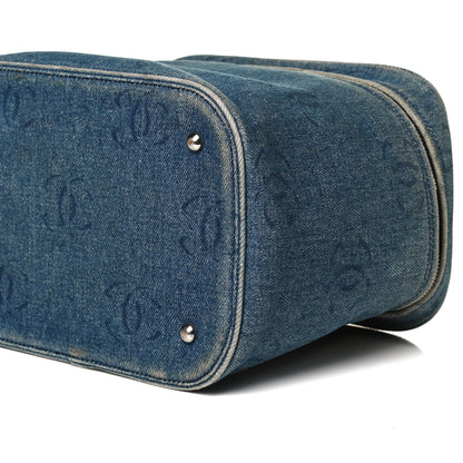 Chanel Denim Vanity Cosmetic Case Blue 10 of 19