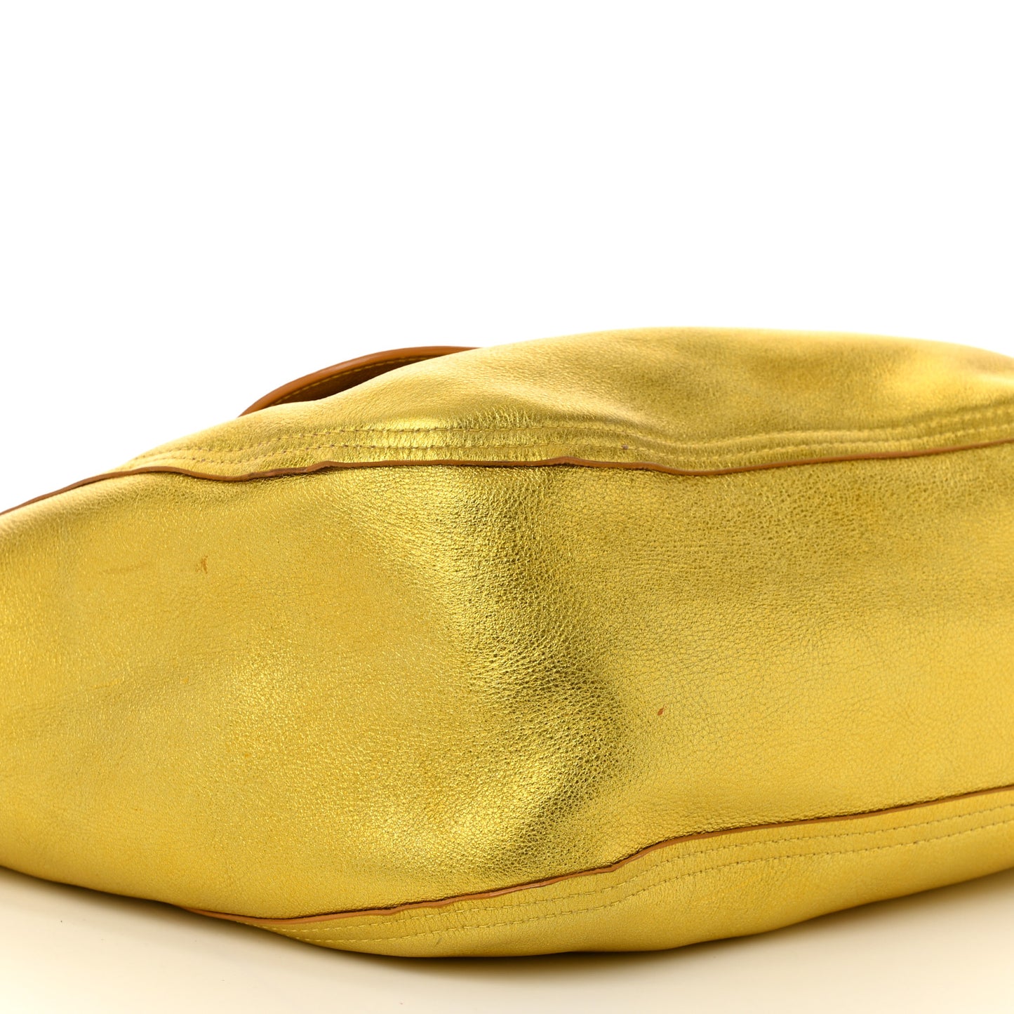 Metallic Nappa Suede Stevie Reversible Tote Saffron Caramel