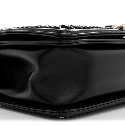 Chanel Glazed Calfskin Quilted Medium Chain Around Boy Flap Black 9 of 10