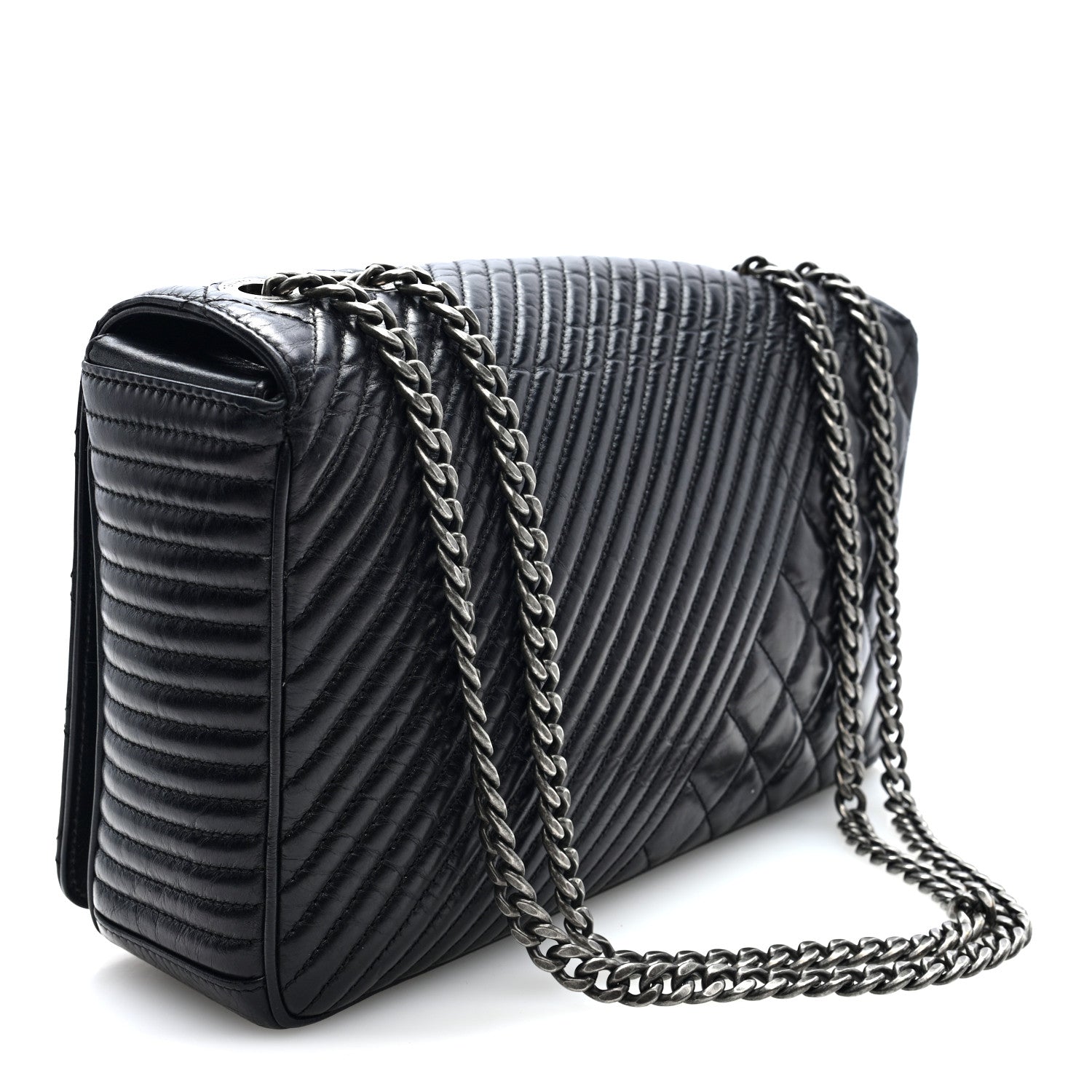 Chanel Glazed Calfskin Quilted Large Coco Boy Flap Black 3 of 10