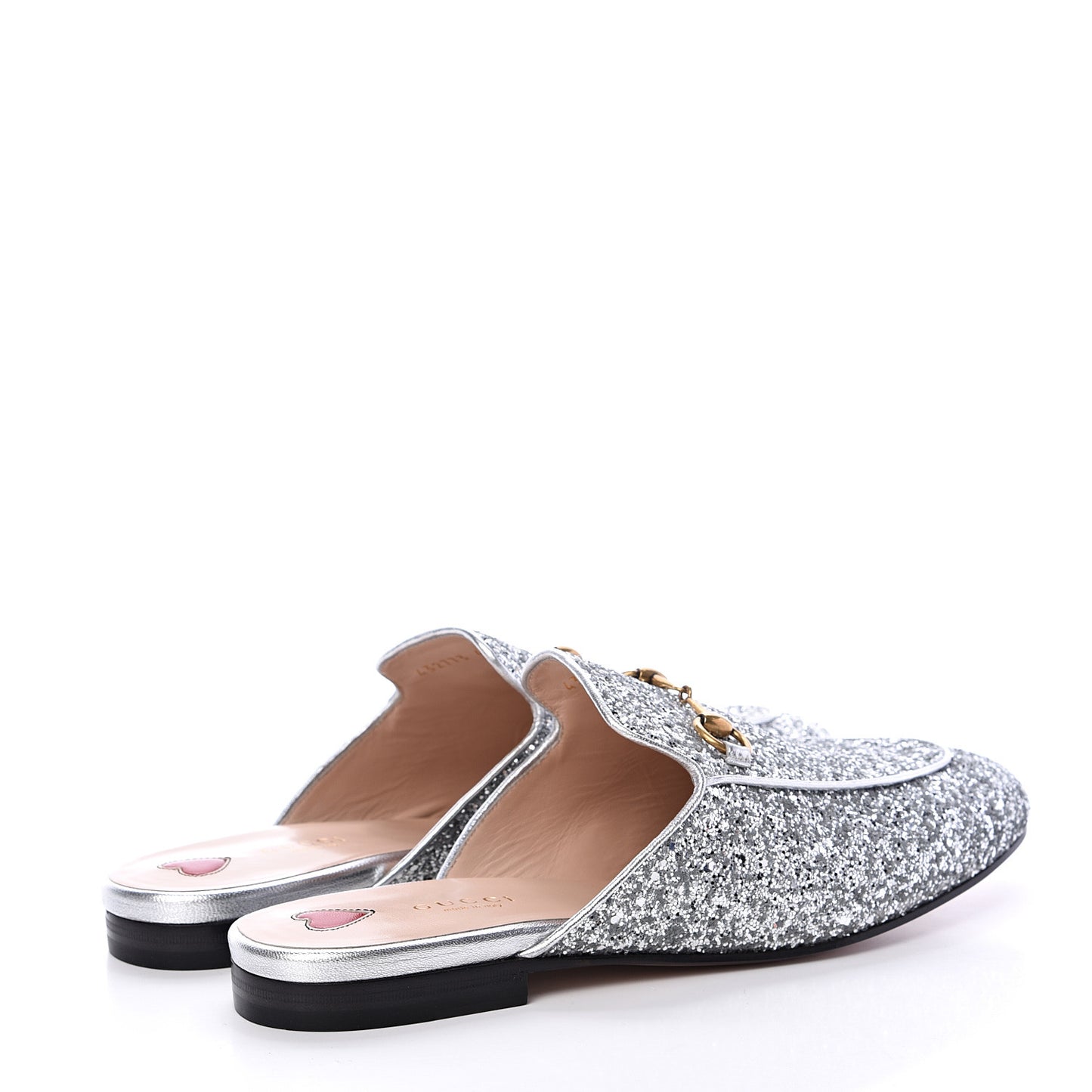 Glitter Womens Princetown Slippers 40 Silver