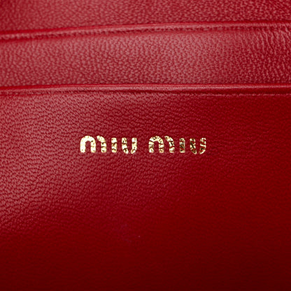Miu Miu Nappa Matelasse Zip Shoulder Bag Fuoco 6 of 12