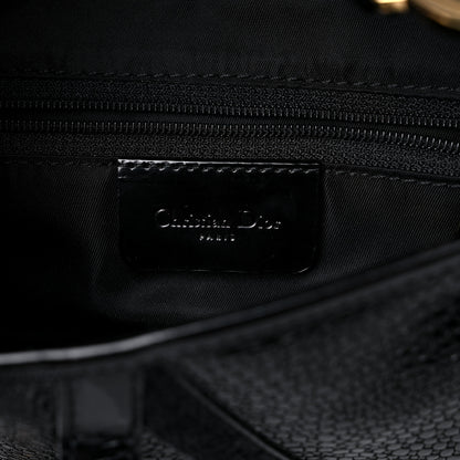 Christian Dior Calfskin Stingray Embossed Double Saddle Bag Black 5 of 10