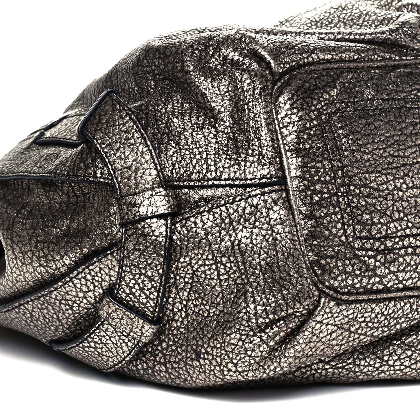 Metallic Calfskin Bittersweet Hobo Pewter