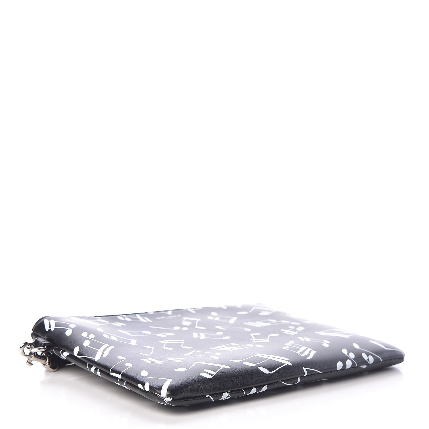 Saint Laurent Calfskin Musical Notes Zip Pouch Black 4 of 8