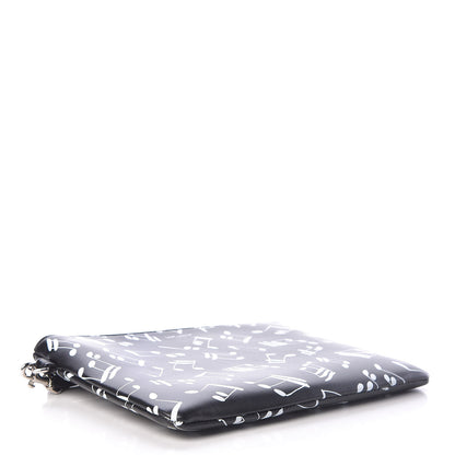Saint Laurent Calfskin Musical Notes Zip Pouch Black 4 of 8