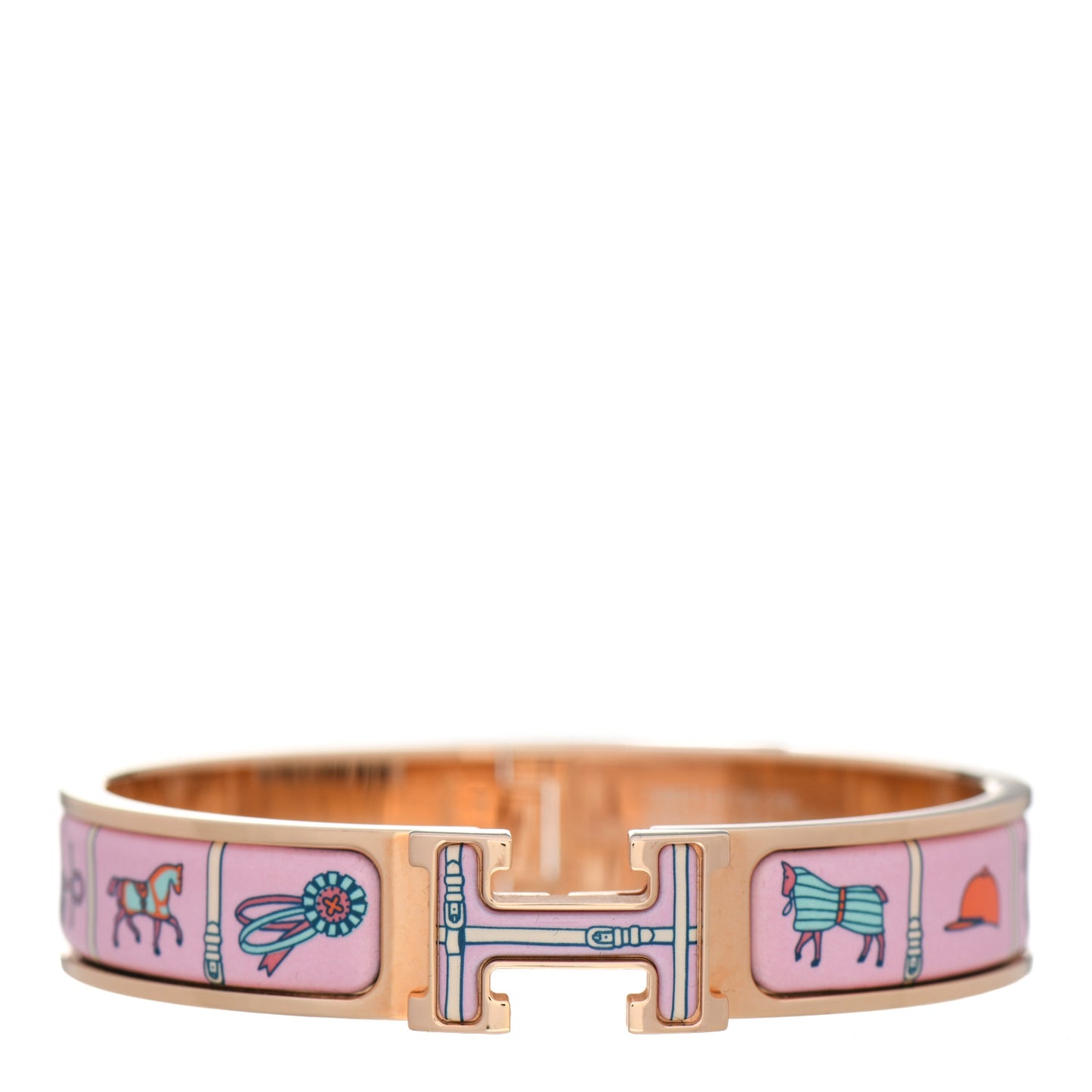 Enamel Printed Narrow Couvertures et Tenues de Jour Clic Clac H Bracelet PM Color Patch