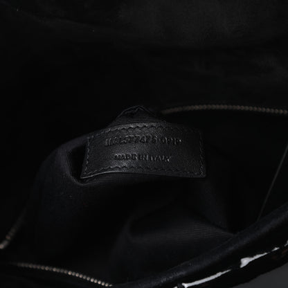 Saint Laurent Patent Lambskin Quilted Medium Loulou Puffer Monogram Chain Satchel Black 7 of 14