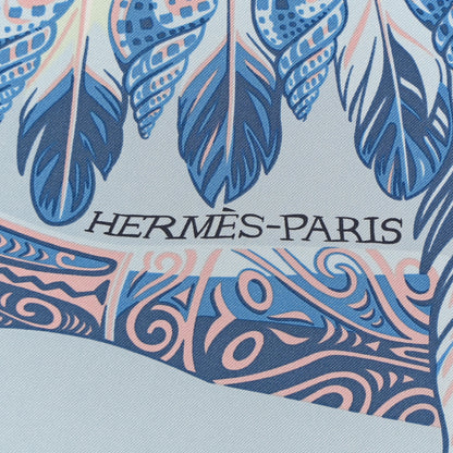 Hermes Silk Danse Pacifique Scarf 90 Bleu Ciel Vert Jaune Vif 2 of 5