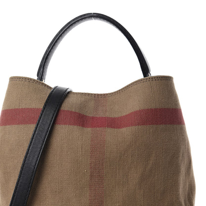 Burberry Canvas Mega Check Medium Ashby Hobo Black 12 of 12